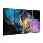 Collision 4 Pieces Mega Glass Wall Art (59"x36") | Insigne Art Design.